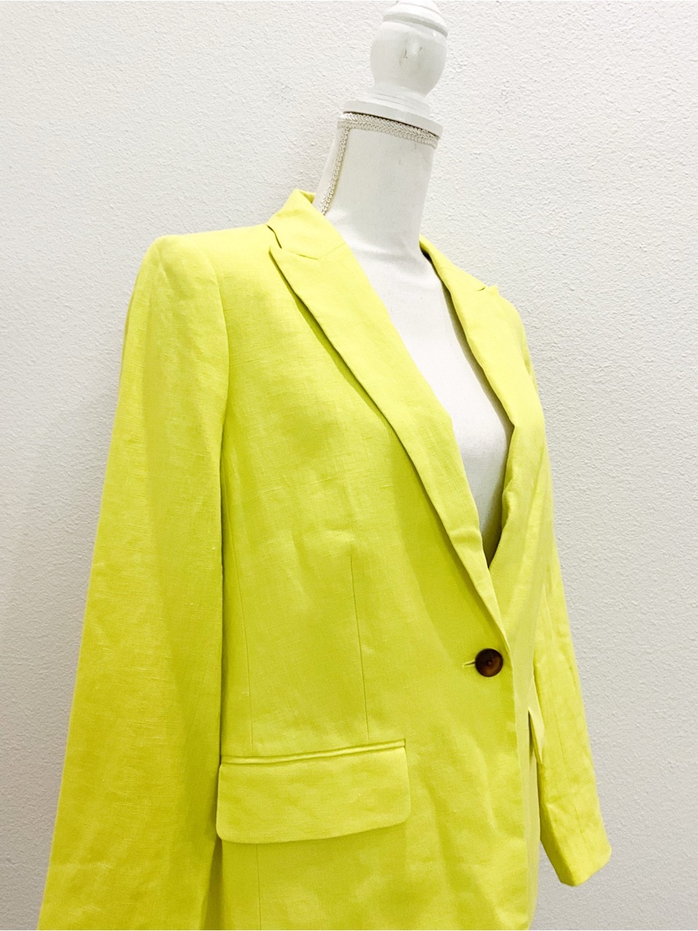 BODEN Women's Neon Yellow Linen Blazer Size 8 - Picture 6 of 10